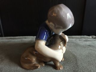 Vintage Bing and Grondahl (B&G) Figurine 1951 ' Boy with Dog ' by I.  P.  Irminger 7