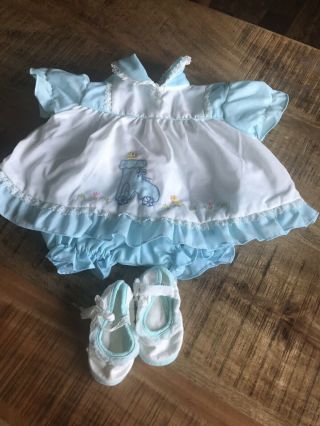 Vintage Baby Dress For Doll Baby With Matching Pants And Booties