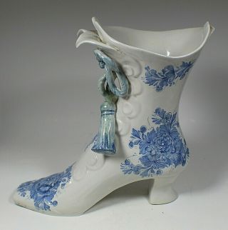 Antique Bassano Italy Victorian Ceramic Boot Shoe Vase