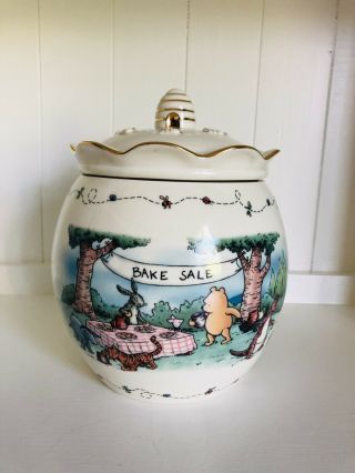 Lenox Disney Winnie The Pooh Honey Pot Cookie Jar 2003 Gold Details