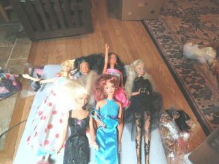 B9d12 Vintage Mattel Barbies ? Dolls All Dressed,  Some With Accessories