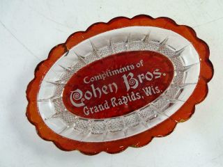 Antique Advertising Ruby Flash Pin Tray Dish Eapg Cohen Bros Grand Rapids Wi Vtg