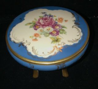 Vintage Porcelaine Limoges 3 Legged Trinket Bowl (i)