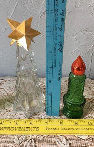 Vintage Avon Christmas Tree/ Candle/ Stocking Surprise Cologne Bottles (3) Empty 2