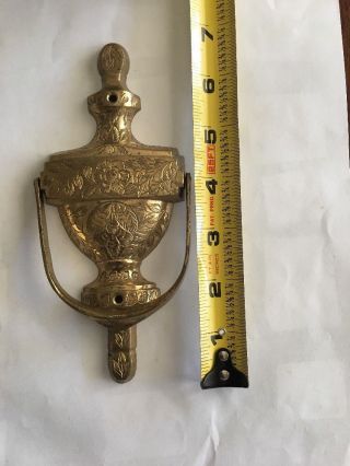 Vintage Salvage Cast Brass Door Knocker 6 - 1/2 " Tall