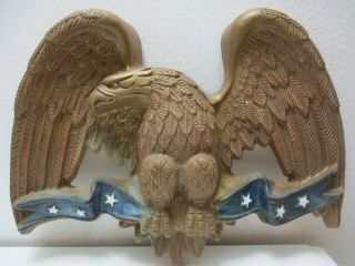 Vintage American Eagle W Star Banner Wall Hanging 16 " X 12 "