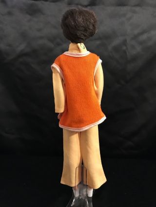 1970 ' s Barbie Clone 4 pc Outfit - Orange VEST Yellow JUMPSUIT SHOES BELT 5