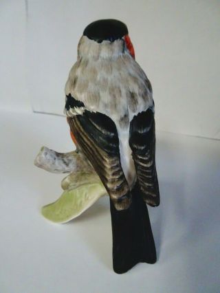 Goebel Bird Figurine Robin on branch 38145.  11 Black head red breast 3