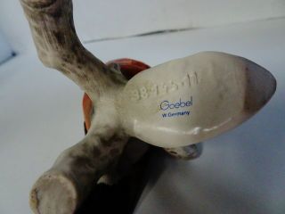 Goebel Bird Figurine Robin on branch 38145.  11 Black head red breast 4