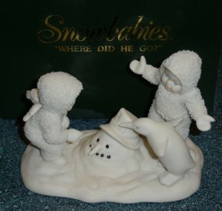 Snowbabies " Where Did He Go " 68411 Department 56 Porcelain Figurine