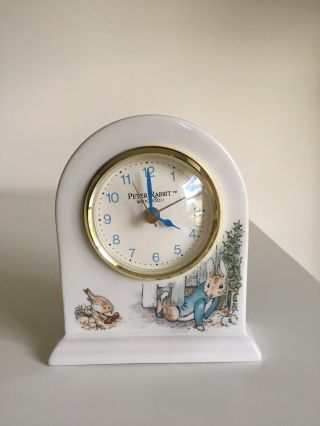 Vintage 1993 Wedgwood Peter Rabbit Dome Clock Alarm Clock White Porcelain