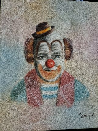 Vintage Clown Painting Jean Fini Certificate Of Authenticity