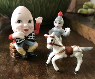 Rare Vintage Mini Miniature Humpty Dumpty Nursery Rhyme Bone China 3 Pc Set