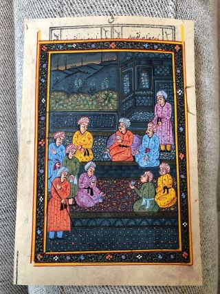 Fine Old Indo - Persian Islamic Hand Painted Illuminated Manuscript Page