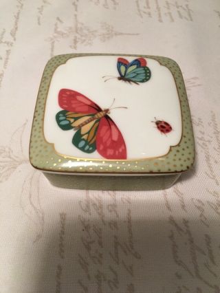 Tiffany & Co Limoges France Square With Butterfly’s Trinket Jewelry Box