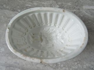 Antique White Ironstone Porcelain Sheaf Of Wheat Pattern Food Mould