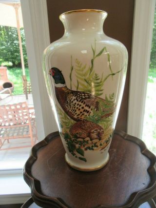 Vintage 1984 Lenox Game Bird Vase Ring Necked Pheasant By Val Roy Gerischer 12 "