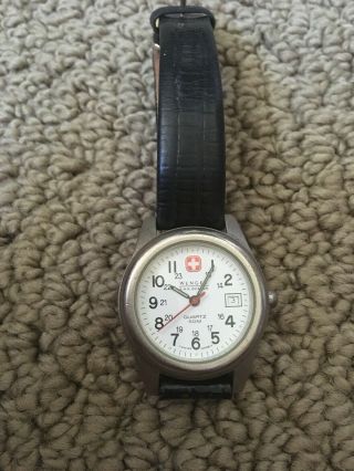 Vintage Wenger Swiss Army Watch 0600 Leather Band