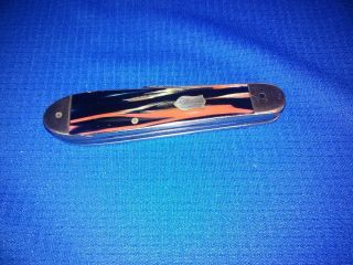 Vintage Antique Imperial Multi Colored Celluloid Handle 2 Blade Pocket Knife