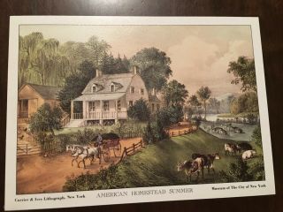 4 Vintage Currier and Ives Lithographs American Homestead The Four Seasons 3