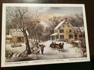 4 Vintage Currier and Ives Lithographs American Homestead The Four Seasons 4