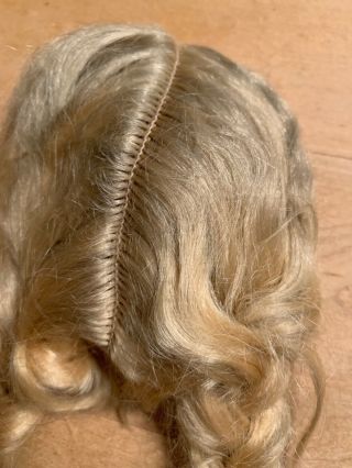Old Blonde Wig For Antique Doll - unknown Fibers,  Braids 2