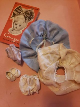 Vintage Ginger Tagged Doll Clothes Blue White Dress 8 " Ginny