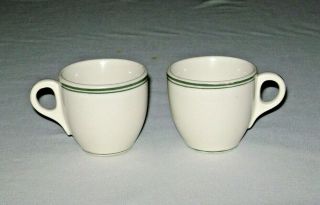 Vintage Pair 1942 Wwii Walker China Restaurant Ware Demitasse Espresso Cups