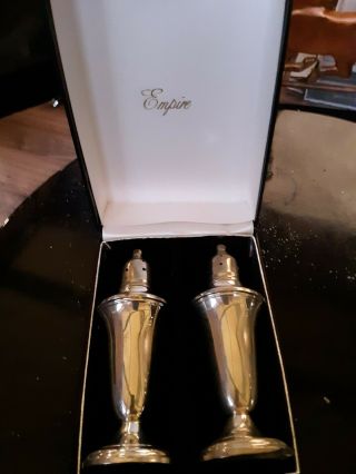 Empire Sterling Silver Salt And Pepper Shakers Weighted Sterling