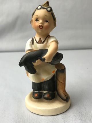 Vintage Napco Child Boy Shoe Cobbler Porcelain Figurine Ah901 " Boots " 4 " H Tags