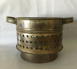 Primitive Antique Metal Footed Collander Cheese ? Strainer W/handles