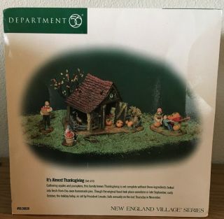 Dept 56 England Village 4pc It’s Almost Thanksgiving - 56639 In Orig Box 1999