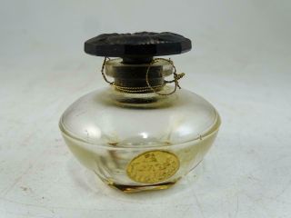 Antique Art Glass Deco Perfume Bottle Flower Le Narcisse Noir Caron Baccarat Vtg
