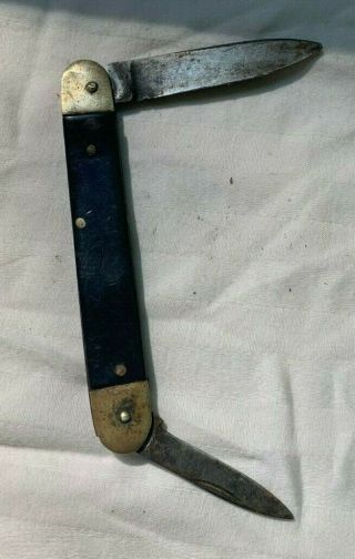 Antique Two Blade With Silver Heart Pocket Knife 4