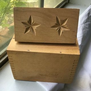 Vintage Butter Mold 5 Point Star Wooden Mold