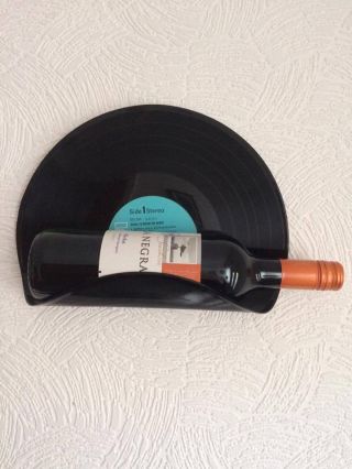 Retro Vintage Upcycled Vinyl Record Wine Holder Ideal Gift,  Can Be Personalised