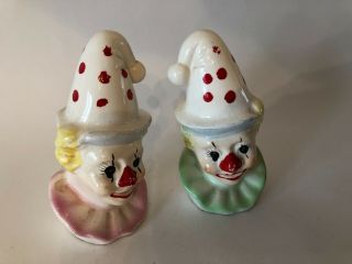 Japan Set Of Vintage Clown Face Salt & Pepper Shakers