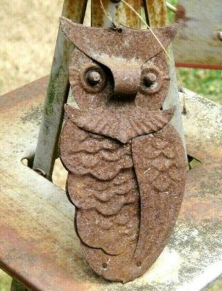 Vintage Rustic Steel Owl Wind Chime Part Clapper