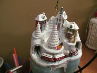 2010 Hallmark Musical Christmas Snow Village With Moving Train.  Battery Operated