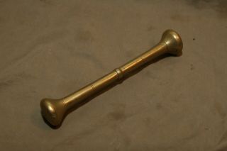 Antique Solid Brass Pestle No Mortar 7.  5 " Heavy