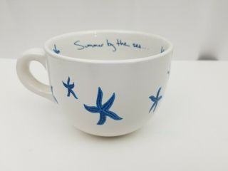 Summer By The Sea Coffee Mug Tea Cup Mother & Me White Ceramic Blue Starfish 3