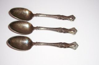 Antique 1847 Rogers Silverplate Demitasse Spoons 1904 Vintage Grapes Pattern 3