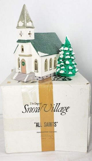 Dept 56 Snow Village All Saints Church 50709 Vintage Department Lighted