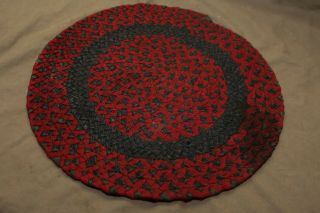 Vintage Antique Braided 15 " Round Rag Rug Seat Cover Lancaster County Pa