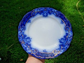 Antique Porcelain Henry Alcock & Co Manhattan Flow Blue Plate