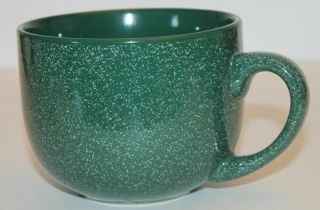 Pier 1 Coffee Mug Green White Speckled Cup Large Huge Stoneware Dish Soup