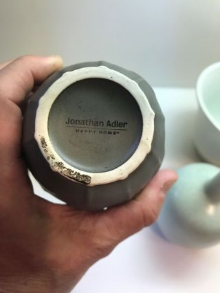 Jonathan Adler 4 Retro Vases (incl.  Celadon Green,  Stripes) Ceramic 7