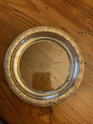Sterling Silver And Crystal Plate Dish