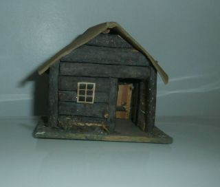 Vintage Doll House Miniature Log Cabin 4 " X2.  5 " Germany