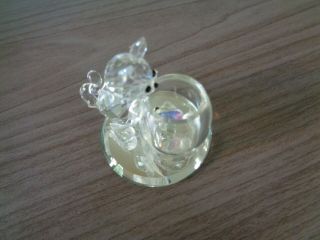 Crystal World 679 Crystal Curious Cat With Fish In Bowl 2 "